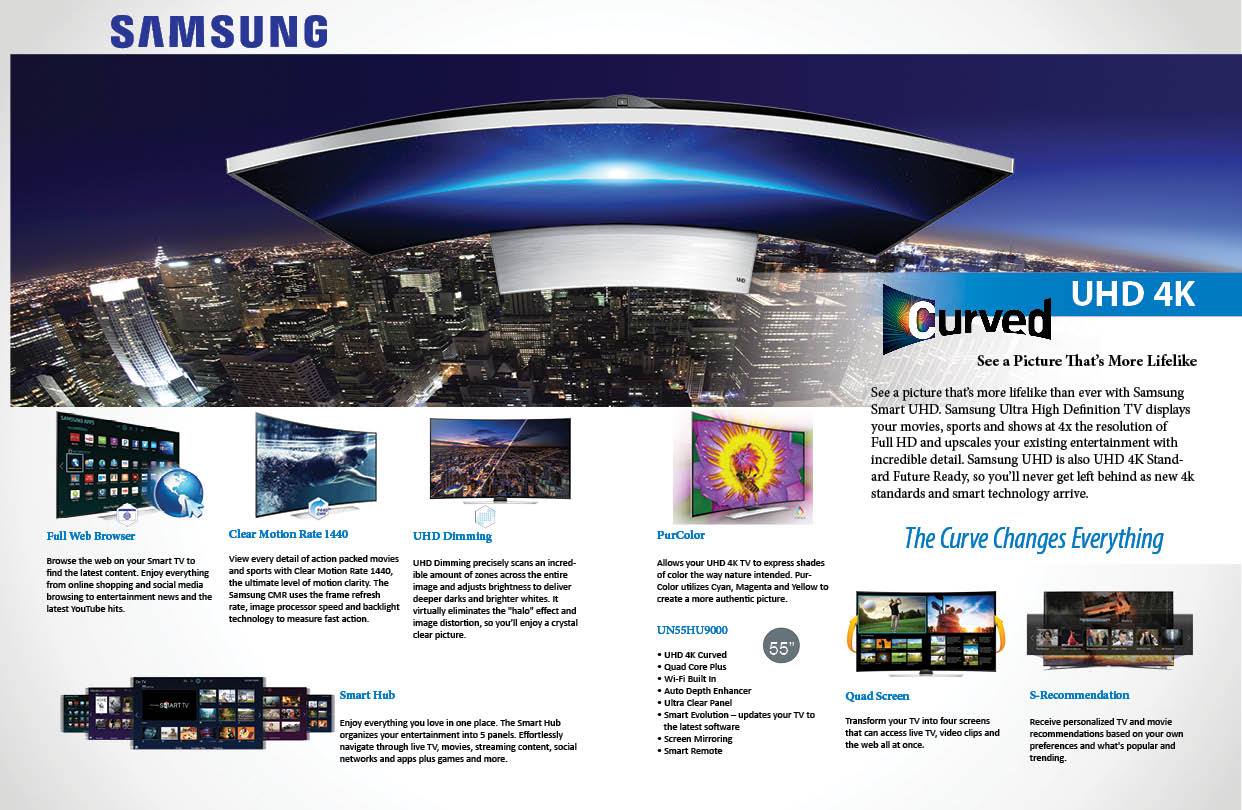 samsung uhd 4k curved tv product catalog pages