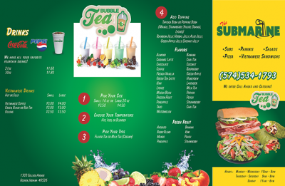 food menu brochure
