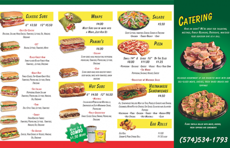 food menu brochure
